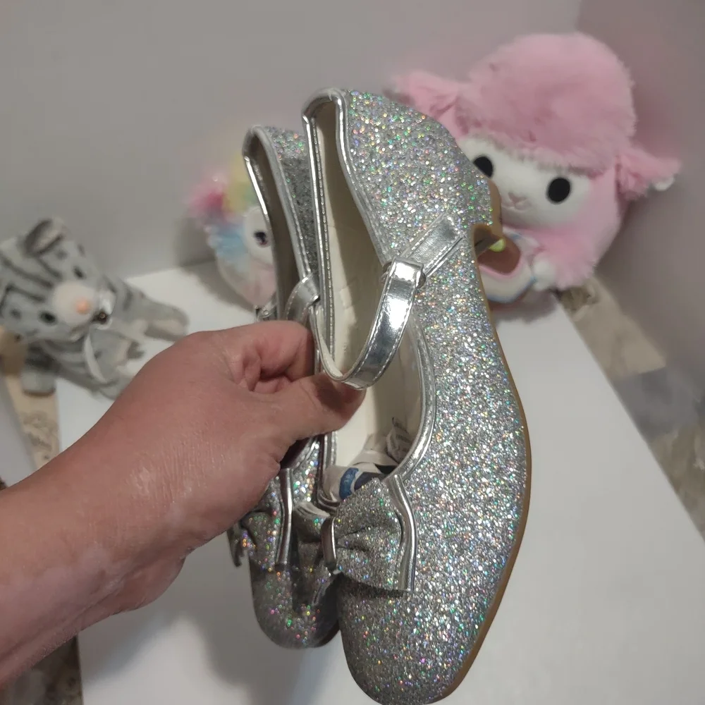 Silver Glitter Kids Shoes